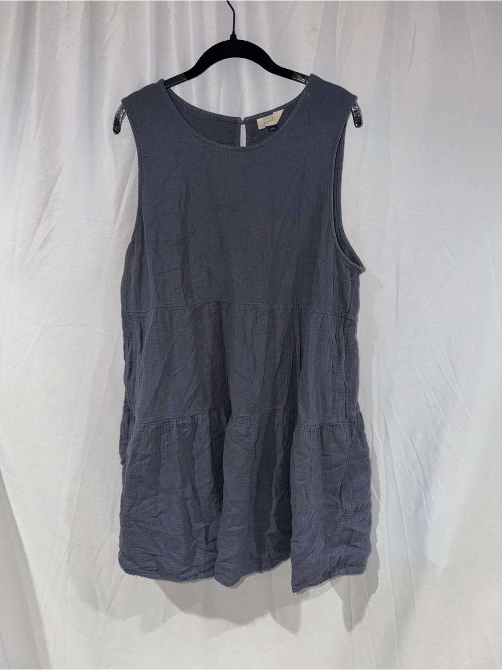 Universal Threads Dress Sleeveless 3 Tiered Cotton Dress Slate Blue Key Hole XXL